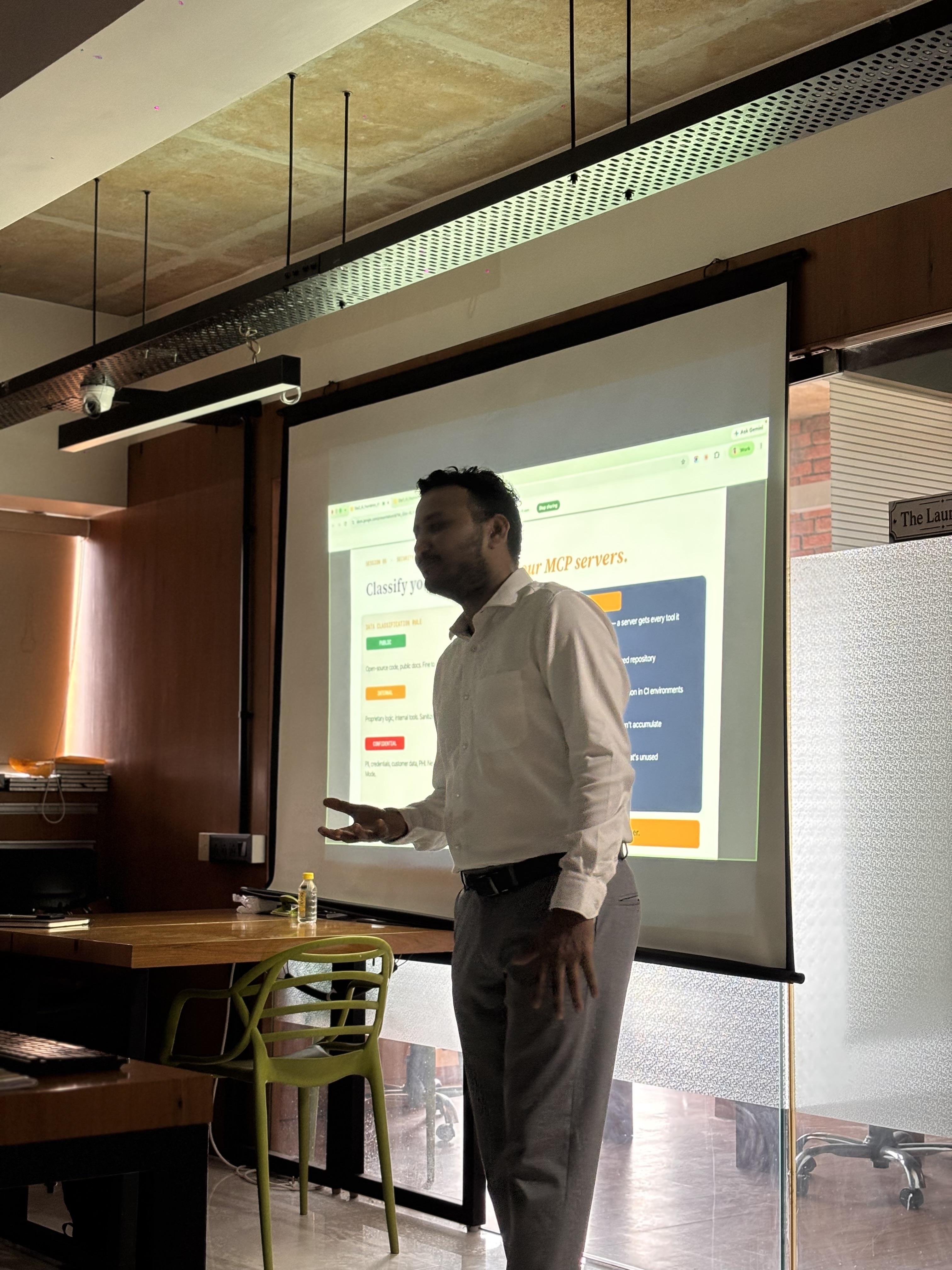Jigar Joshi presenting classify your MCP servers at 200OK Solutions Launchpad Ahmedabad