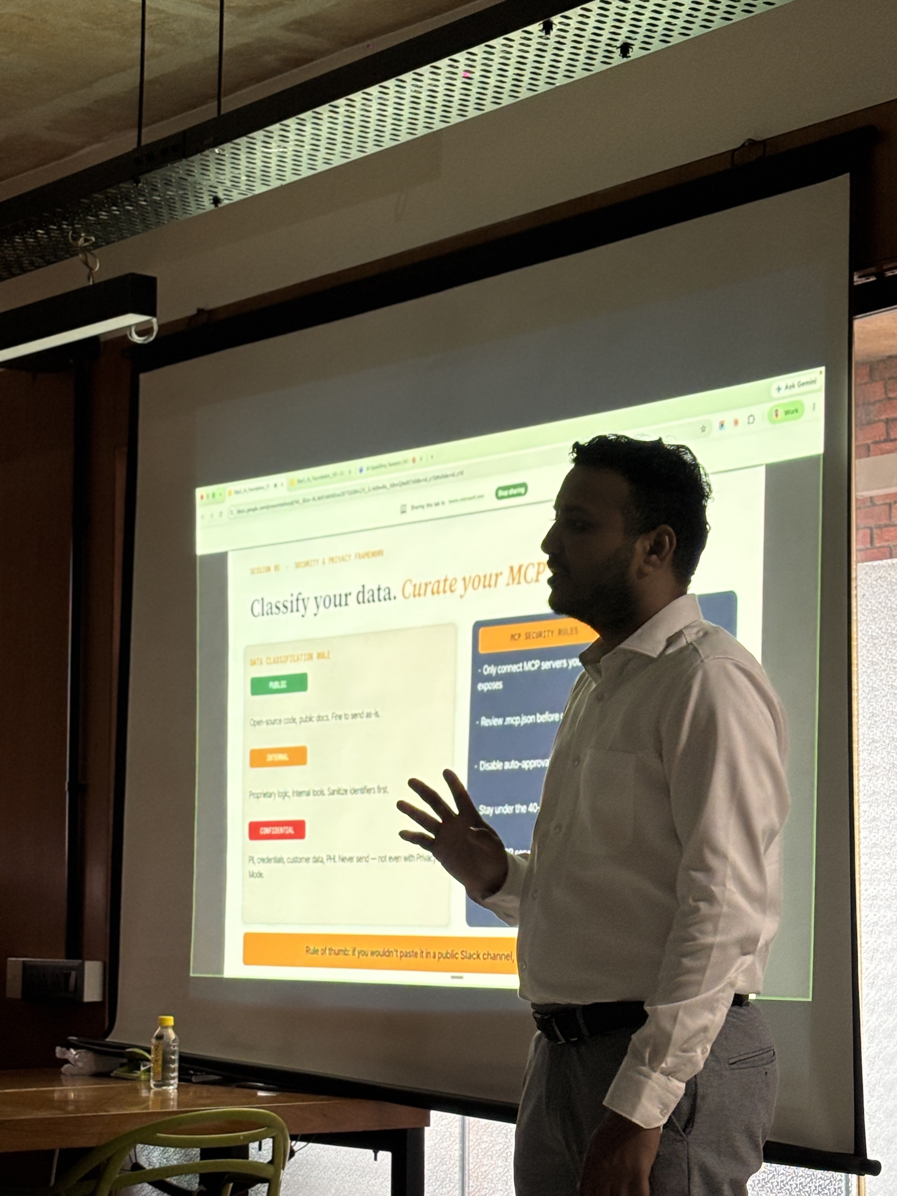Security and privacy framework slide at 200OK Solutions Agentic AI Essentials training