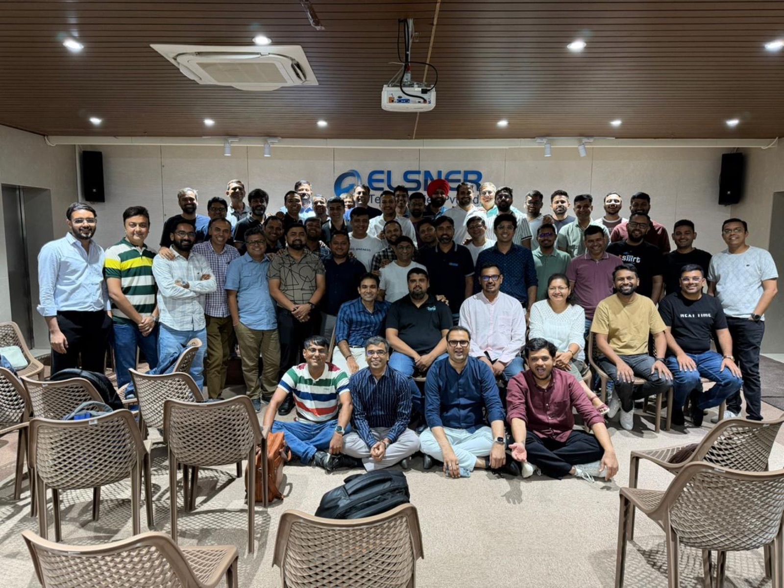 Group photo of AIMED CEOs with Jigar Joshi after the Agentic Operating System workshop, Ahmedabad