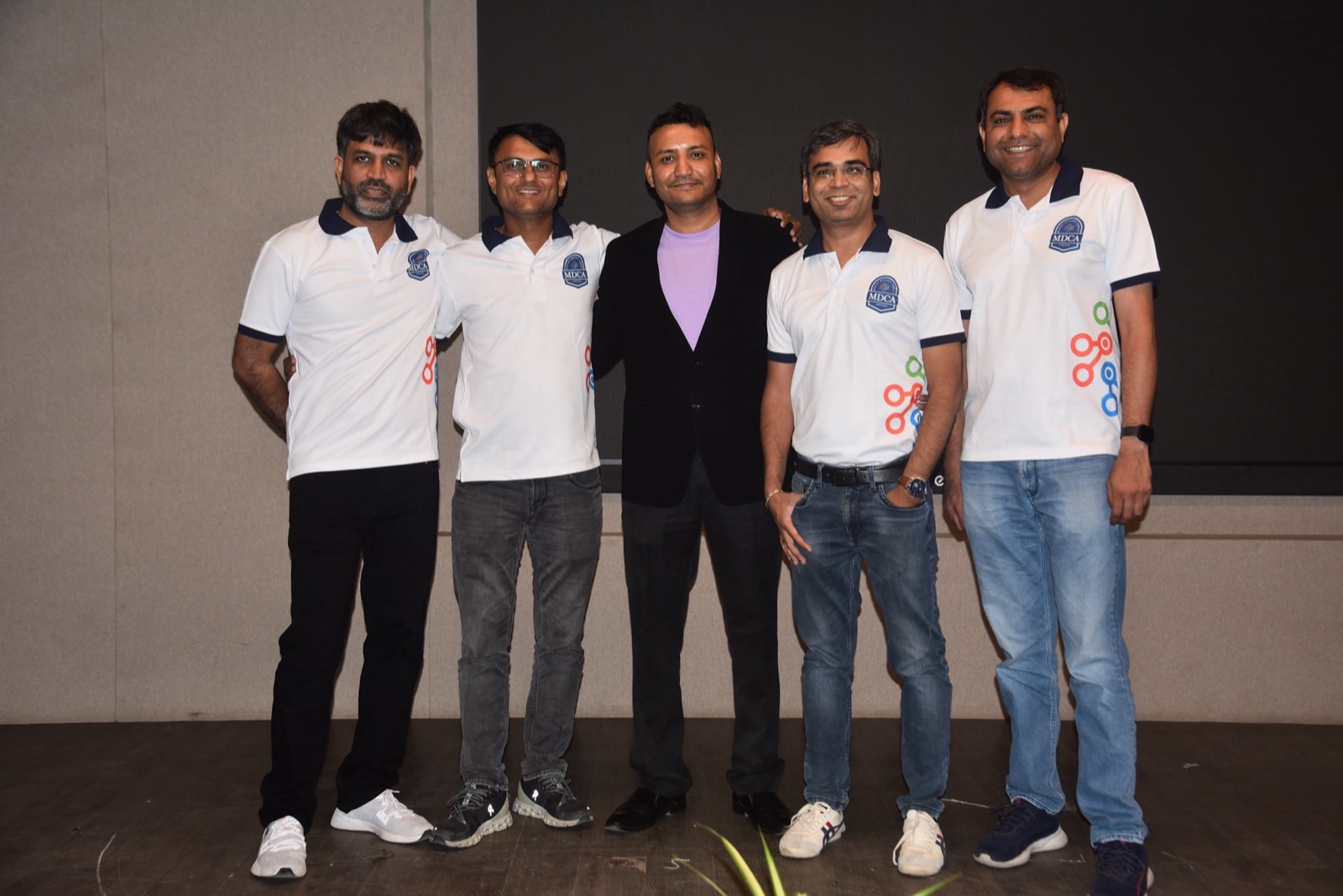 Jigar Joshi with the MDCA organising team in branded MDCA polos at DOT NET DAY 11