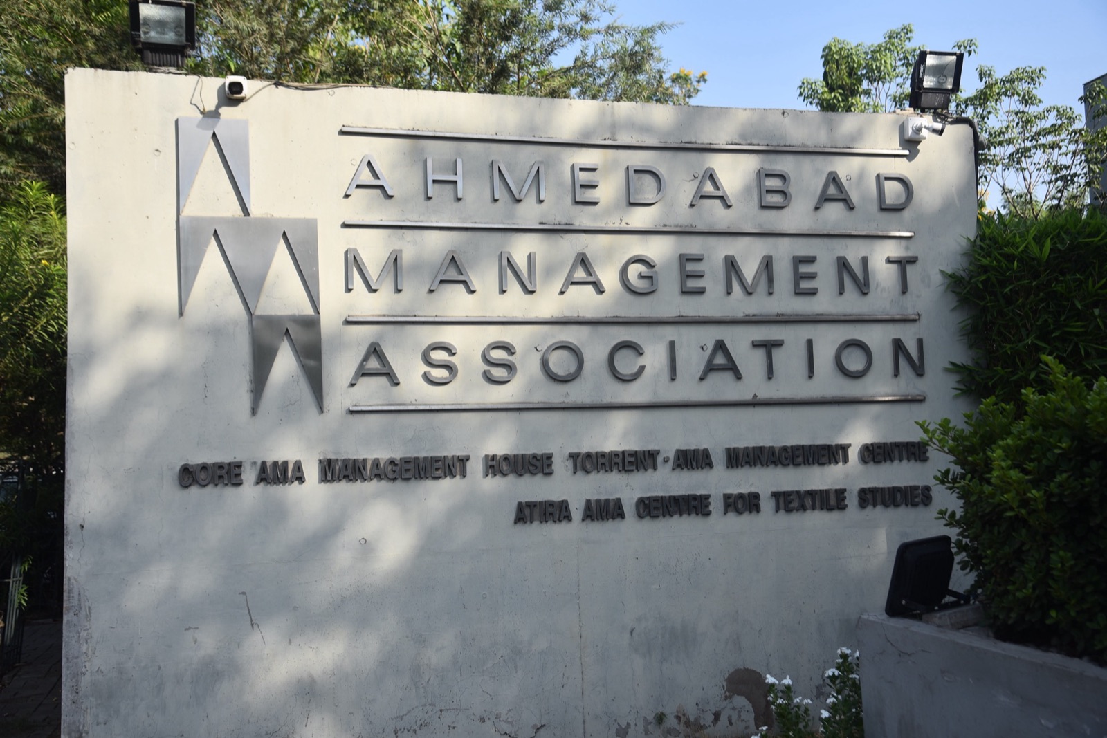 Ahmedabad Management Association entrance signage — venue for 11th DOT NET DAY by MDCA