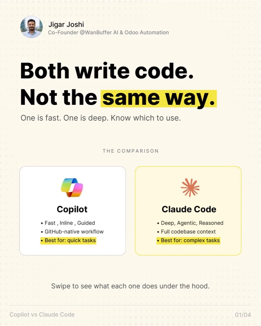 Copilot vs Claude Code — visual note cover